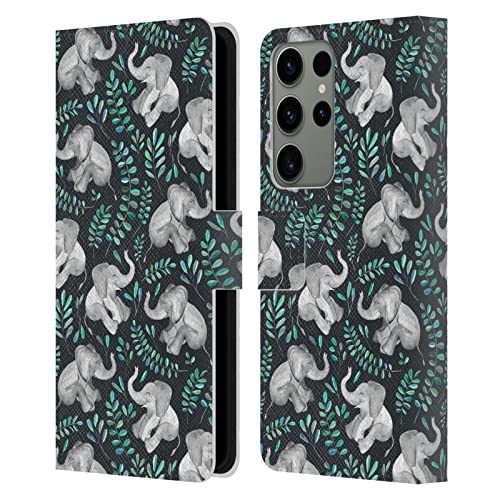 Housse cuir Galaxy S23 Ultra pour vos voyages avec motif éléphants Micklyn
