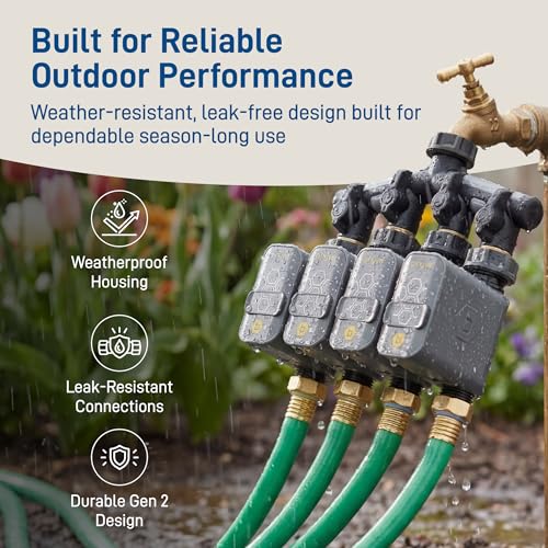 Orbit 21207 B-hyve Gen 2 Smart Hose Watering Timer, 4-Pack with Wi-Fi Hub and Hose Y Splitter - image 7