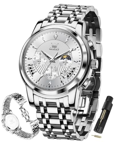 Image of OLEVS Watch for Men Original Chronograph Analog Quartz Waterproof Watch Luxury Premium Businesse Diamond Mens Dress Watches