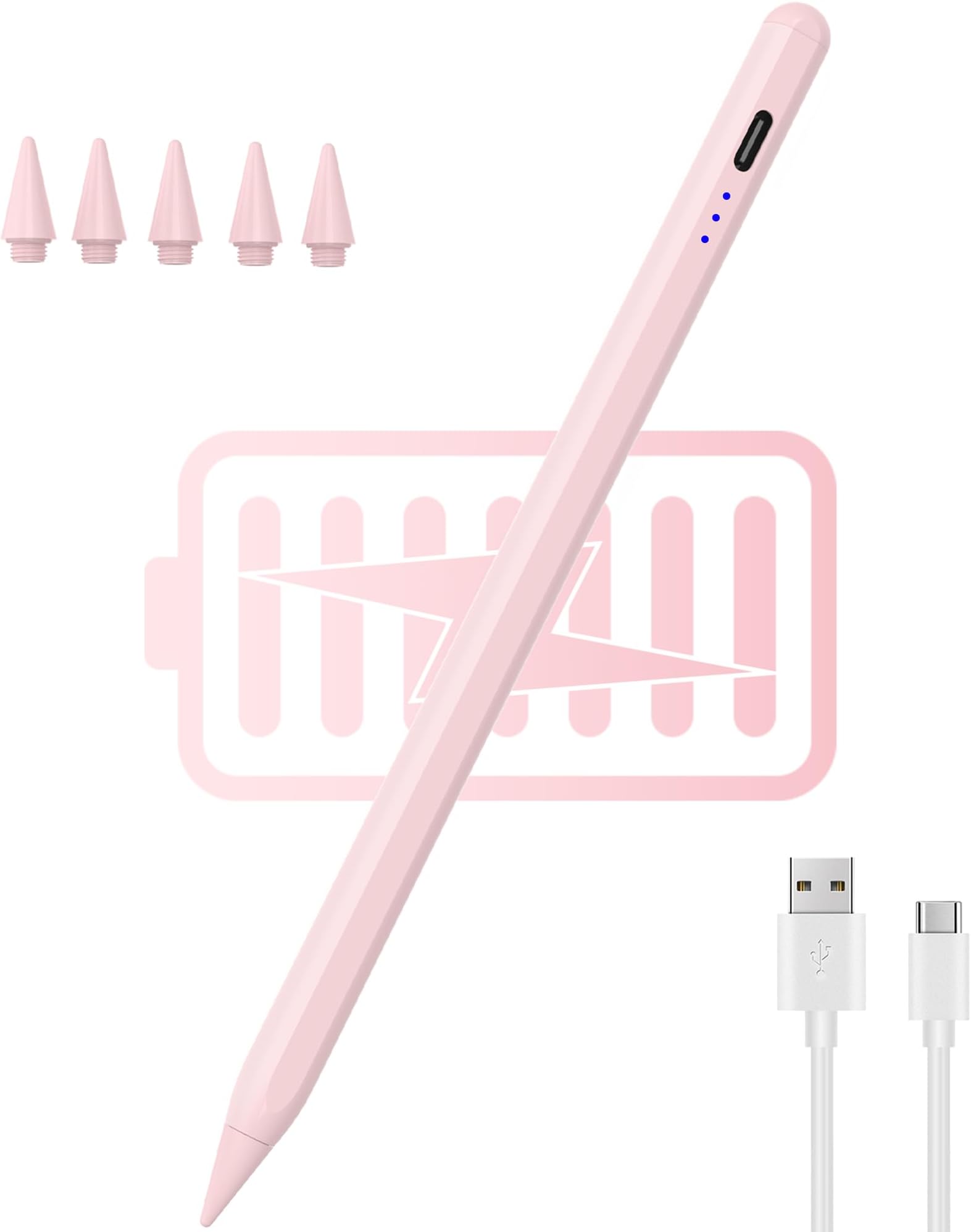 Stylus Pen for ipad,with Palm Rejection,Tilt,Magnetic Function, Active Pencil Compatible with (2018-2021) Apple iPad Pro (11/12.9 Inch) iPad 6th/7th /8th Gen,iPad Mini 5th Gen,iPad Air 3rd/4rd Gen