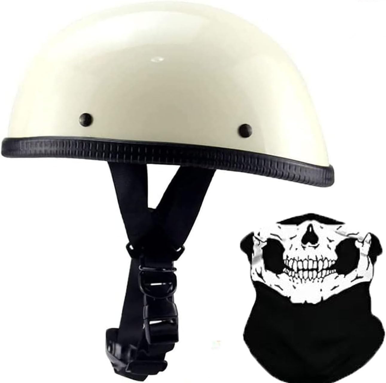 Casquette de moto noire rétro demi-casque discret petit casque léger M