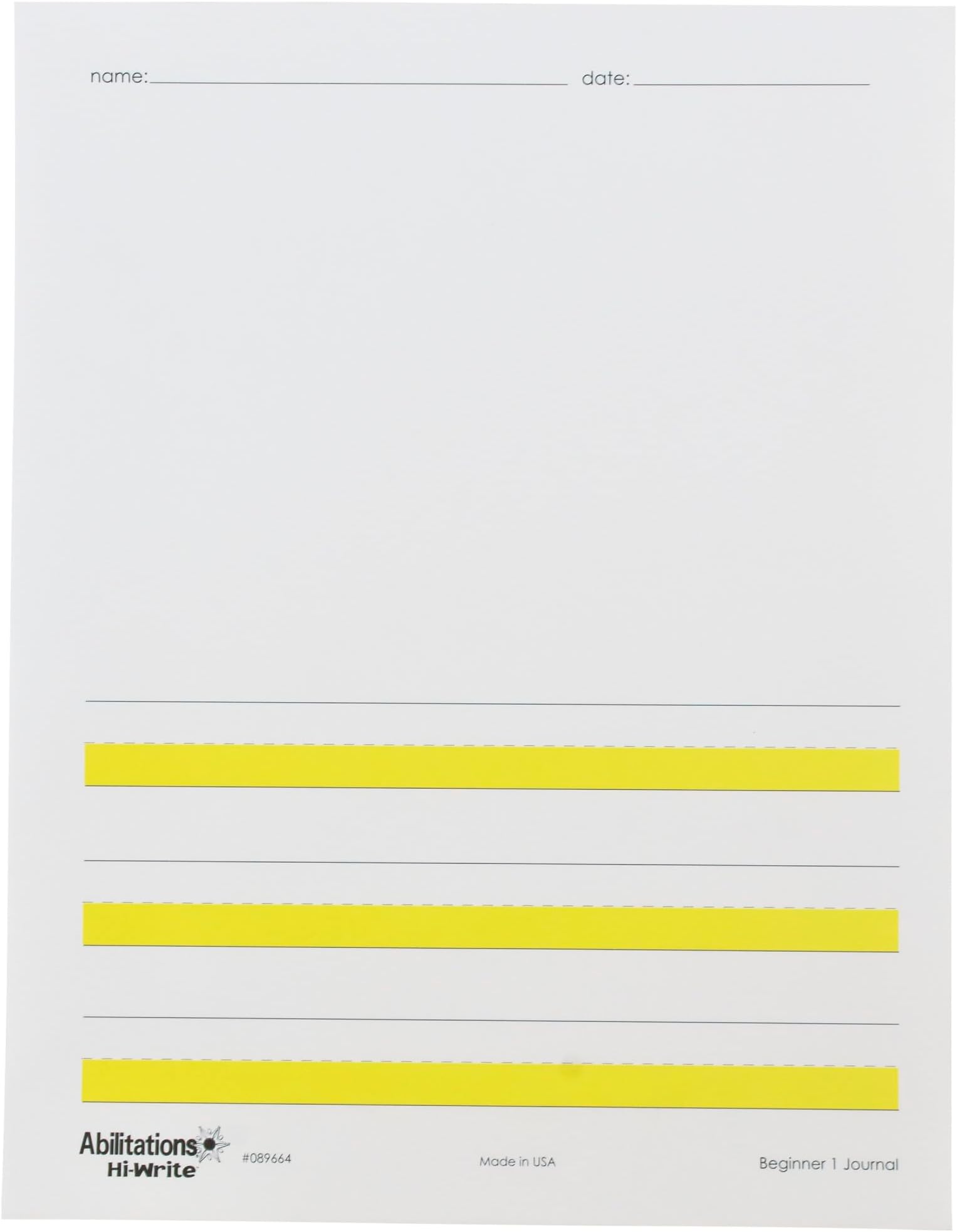 Abilitations Hi-Write Beginner Journal Paper, Level 1, 8-1/2 x 11 Inches, Pack of 100-089664