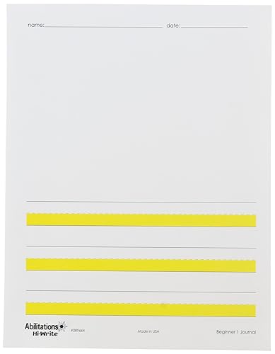 Hi-Write - Papel de diario para principiantes, nivel 1, 8-12 x 11 pulgadas, paquete de 100-089664, amarilloblanco