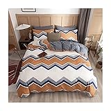 DISEÑO PROTECTOR: Moderno simple patrón geométrico cuadrícula de ropa de cama conjuntos de rayas de cuadrícula / edredón / edredón de la cubierta con cierre de cremallera sobre acercamiento de la almohada de la hoja de bolsillo profundo Hoja ajustada adecuada para cuatro temporadas primavera verano otoño e invierno