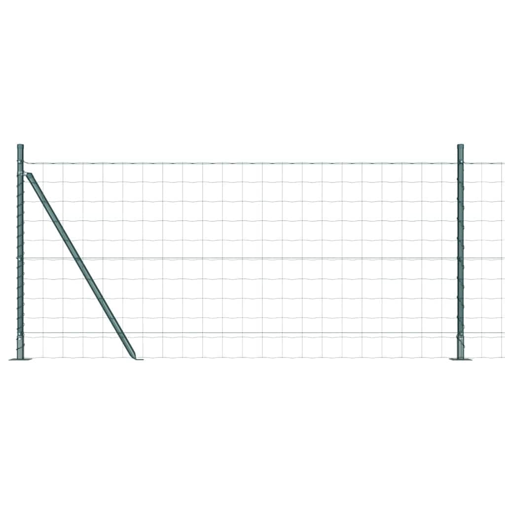 Outdoor Steel Garden Fence Panel with Posts 0.8 x 25 m Green Security Boundary for Terrace and Pet Enclosure Weather Resistant Customizable Modern Design Easy Assembly Set