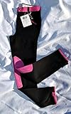 Beinabschluss mit Klett United Sportproducts Germany USG Kinder Reithose Emilia, schwarz/pink, 158, 10450008-319-158