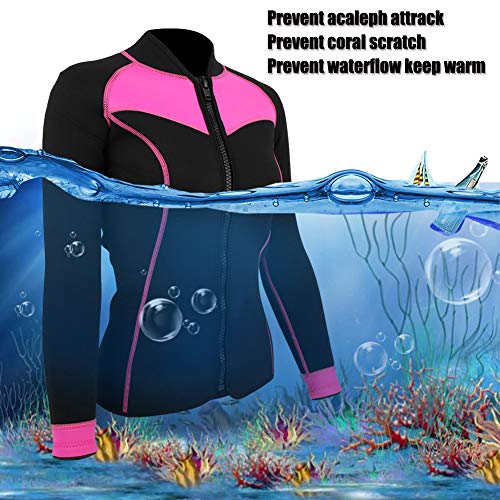 Woman Wetsuit Top Coat Sun Protection Long Sleeve Fitting Swimwear for Snorkeling Surfing miniatura 3
