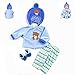 Vestiti per Bambole Reborn Ragazzo Accessori 20-22 pollici ( 50cm-55cm ) Blu Cappotto+ Pantaloni + Calzini + Cappello 4 pz Set