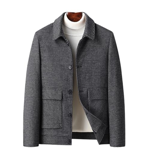 Men’s Suit Jacket, Herringbone Tweed Blazers Jacket, Single Breasted Casual Wool Sports Coat
