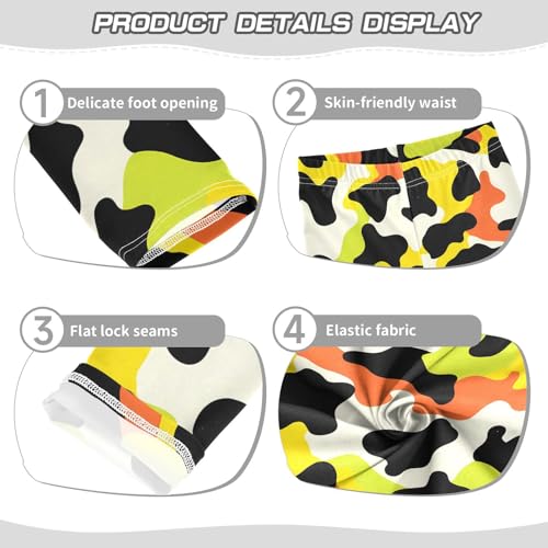 Yellow Green Cow Girls Leggings Soft Stretch Workout Yoga Dance Pants for Kids Casual Tights3