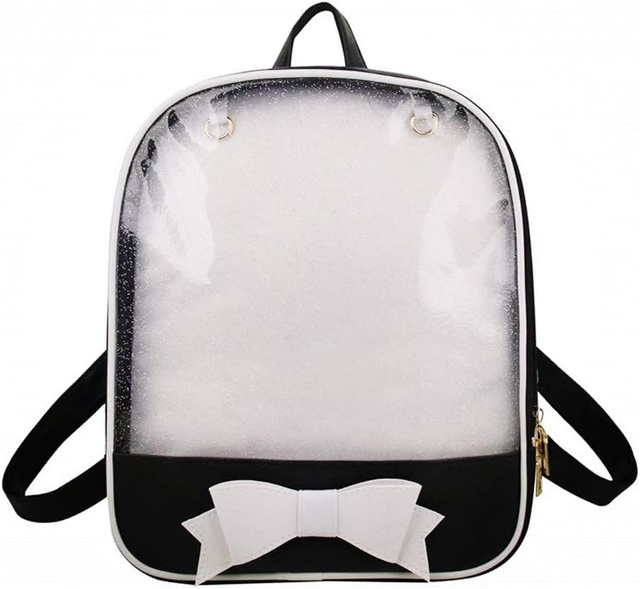 Ita Bag Mochila niñas Mochila de Bowknot Clara, Cuero de Caramelo Bolso de Escuela pasadores visualización Mochila, En Blanco y Negro