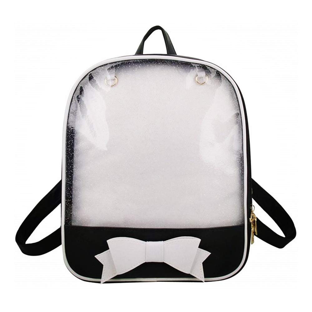 AlwaySkyIta Bag Backpack Cute Candy Bag Purse Bag Summer Beach Bag Purse with Bowknot Transparent Windows for DIY Decors
