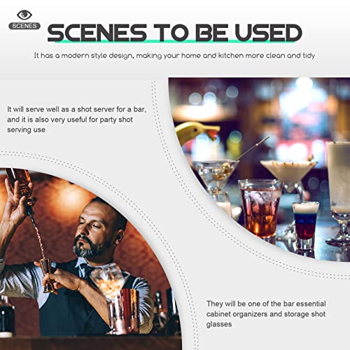 UPKOCH Copos de dose com suporte: Conjunto de copos de shot com bandeja para uísque 6 peças de copos