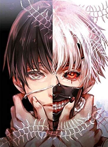 Kaiwenli Tokyo Ghoul Serie Kaneki Ken Gesichts Muster Anime 5d Diamant Malerei Diy Puzzle Spiel Haus Wand Dekoration Malerei Eltern Kind Interactive Crafts Grosse 40 60cm Amazon De Kuche Haushalt Wohnen