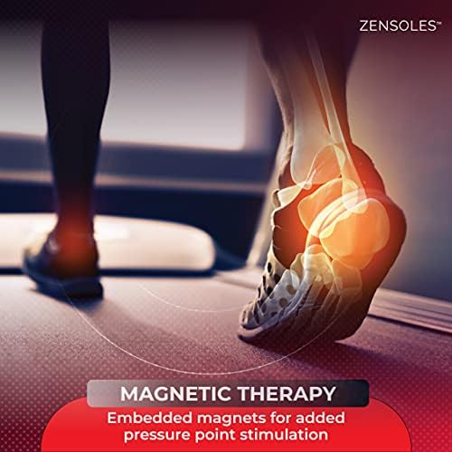 Magnetic Insoles with Acupressure Circulation Boost. Size 8-11. Pressure Point Reflexology Shoe Insert / Insoles for Men.
