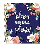 bloom daily planners 2017-18 Academic Year Vision Planner - Monthly and Weekly Column View Planner - (August 2017 - July 2018) Bloom Where You Are Planted - 7.5