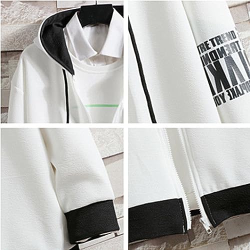 Ensemble sweat à capuche hommes blanc décontracté ample taille M - 3