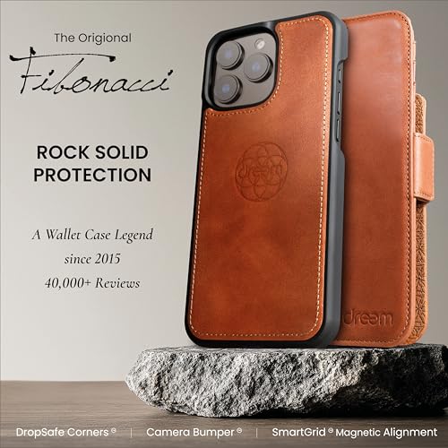 Coque iPhone 16 Pro Max en cuir véritable Dreem avec boîte-cadeau
