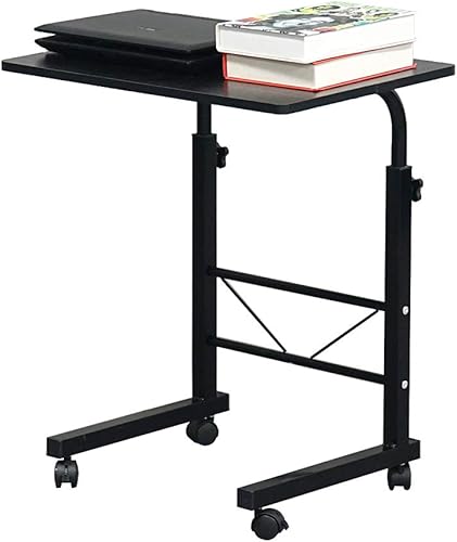 Outvita Escritorio ajustable para computadora, mesa auxiliar móvil moderna para computadora portátil con ruedas extraíbles, mesa auxiliar de juegos