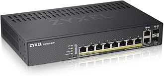 Zyxel 8-Port Gigabit Ethernet Smart-Managed PoE+ Switch | 130 Watt Budget | 2x Gigabit Combo Ports | Hybrid Cloud Mode [GS1920-8HPv2]