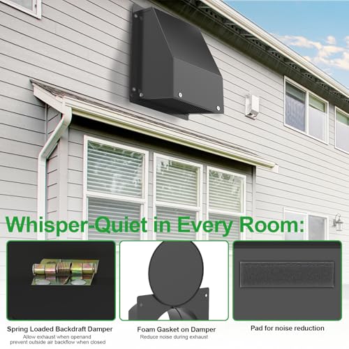 4 Inch Hooded Wall Vent Cover for Dryer Vent - Galvanized Steel Exhaust Cap with Damper & Screen, Outdoor Bathroom Fan/Range Hood Vent (Includes Tape & Clamps) by Solarisync - Used condition - Image 4