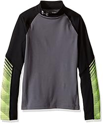 Under Armour Armour Up CG Mock-GPH/Blk/GPH Maglietta di Protezione Termica Ragazzo, Ragazzo, Armour Up CG Mock-GPH/Blk/GPH, Grigio, L