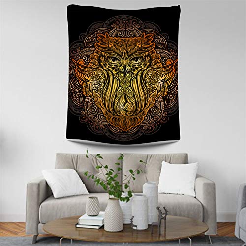 HNHDDZ Tapisserie Murales Animaux Chouette Bohême Mignon Chambre Décoration Tenture Couverture Pique-Nique Polyester Nappe Serviette de Plage Yoga Tapestry (Chouette 8,95x73 cm) Cover