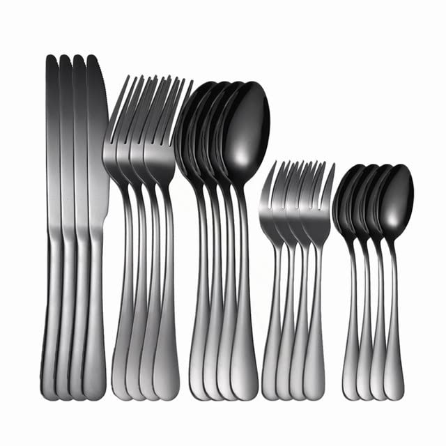 Opiniones y reviews de Cuberterías combinadas comprados en linea. 44 Juego de cubiertos de acero inoxidable: Juego de cubiertos de 20 piezas - Utensilios de plata pulidos con espejo con cucharas Tenedores Cuchillo para carne para comer Comedor
