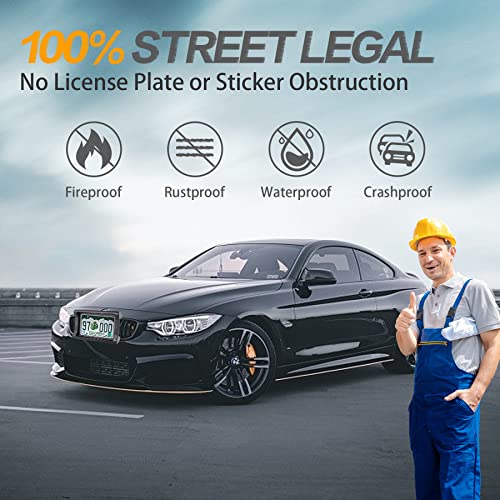 Front License Plate Bumper Guard With Mounting Accessories,2.3" Thick Rubber License Plate Frames Protector,Universal Fit For Trucks/Cars/Suvs,Truck/Car Accessories,Black 1 Pcs #TOP2