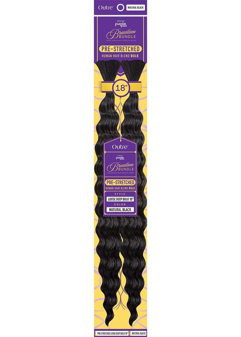 Outre Purple Pack Brazilian - Prestretched Loose Deep Bulk 18" (BURGUNDY 425)