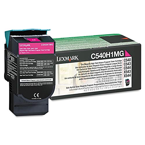 Image of Lexmark C540, C543, C544, C546, X543, X544, X546 Series High Yield Magenta Return Program Toner Cartridge (2,000 Yield), Part Number C540H1MG by Lexmark