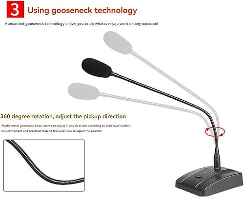 Miniatura 6 de Professional Wired Conference Microphone Desktop Gooseneck Condenser Microphone for Broadcasting Speech Microphone