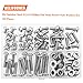 HELIFOUNER 102 Pieces #12-24 Phillips Pan Head Machine Screws Nuts Washers Assortment Kit, Coarse Thread, Fully Machine Threaded, 304 Stainless Steel