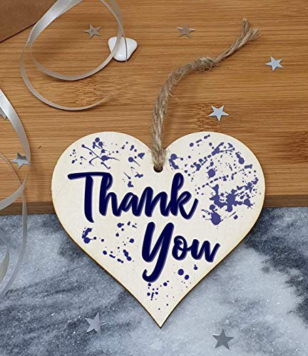 The Plum Penguin Handmade Wooden Hanging Heart Plaque Gift Thank You card alternative jazzy decoration someone special - Image 2