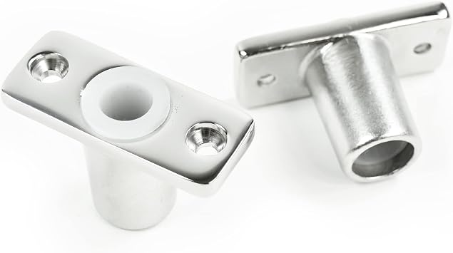 Vinland Marine Oar Lock Socket Side Mount, Edge Mount, Flush Mount, 316 Stainless Steel for Boat Oar Locks, Canoe ores, Row Boat oars, Jon Boat oars, Paddle Boat Parts, Aluminum Row Boat
