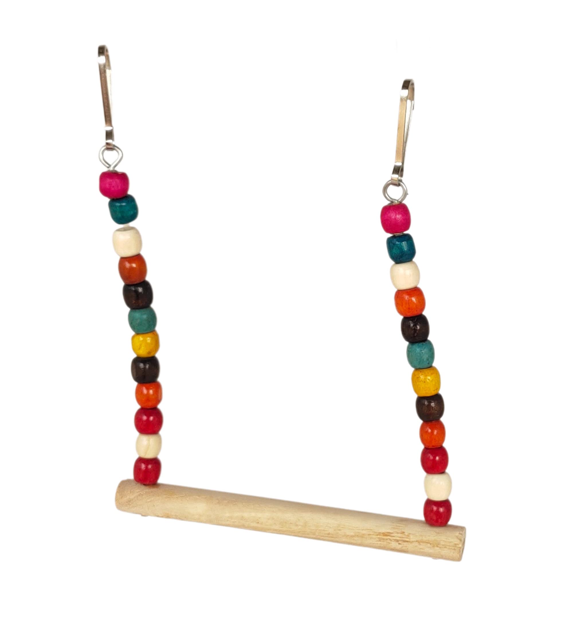 KSK 1-Pic Bird Toys Parrot Swing Toys with Colorful Wood Beads Wooden Pet Bird Cag Hammock Hanging Perch for Budgie Lovebirds Parakeet Cages Decorative Accessories for Parakeets. (9"X6") (B09XH9FY19) Amazon Price History, Amazon Price Tracker
