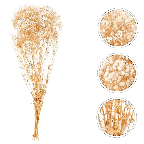 Bouquet de flores secas gypsophila 120g beige decorativo miniatura 4