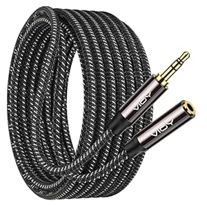 VIOY Headphone Extension Cable 20 FT,[Copper Shell, Hi-Fi Sound] 3.5 mm Male to Female Stereo Audio Cable Nylon Braided Aux Cord for Smartphones, Tablets, Media Player