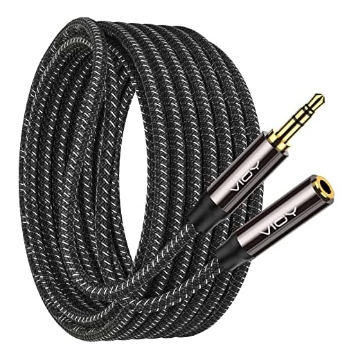 VIOY Headphone Extension Cable 20 FT,[Copper Shell, Hi-Fi Sound] 3.5 mm Male to Female Stereo Audio Cable Nylon Braided Aux Cord for Smartphones, Tablets, Media Player