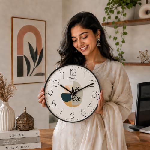 Image of Designer Silent Wall Clock for Bedroom Stylish | Wall Watch for Living Room | Modern Fancy Unique Glass Wall Clock for Hall, Office, Kitchen, Home