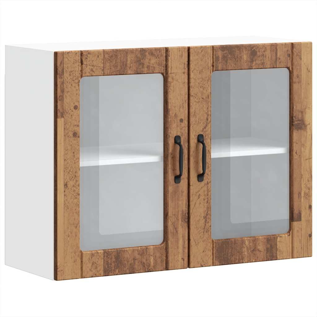 Pensile da Cucina con Anta in Vetro Legno Multistrato 80x31x60 cm