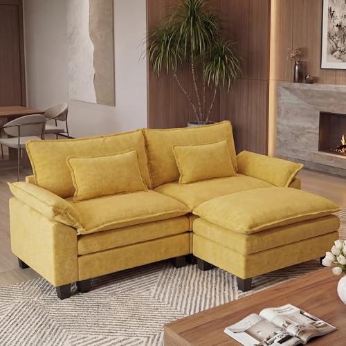Image of URRED Oversized Modular Sectional Sofa,Yellow:87 inch L Shaped