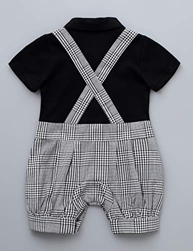 HMD Baby Boy Gentleman White Shirt Bowtie Tuxedo Onesie Jumpsuit Overall Romper（0-18M） …2