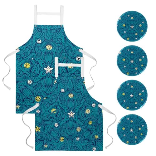 Tablier de serveuse pour restaurant et bar lot de 2 pièces multicolores