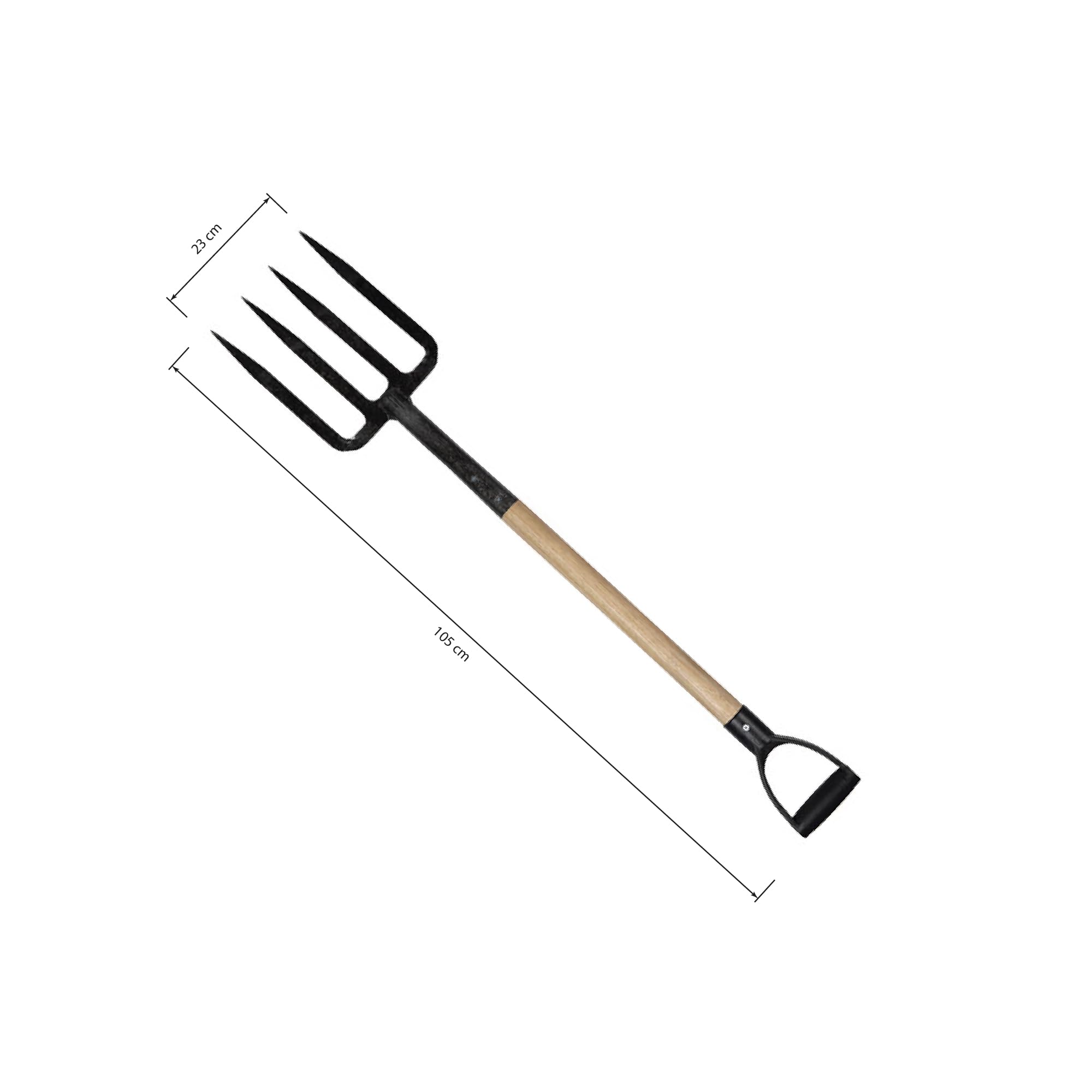 Cofan Horca para cavar | Material: acero endurecido | 4 dientes | Ideal para jardinería y agricultura