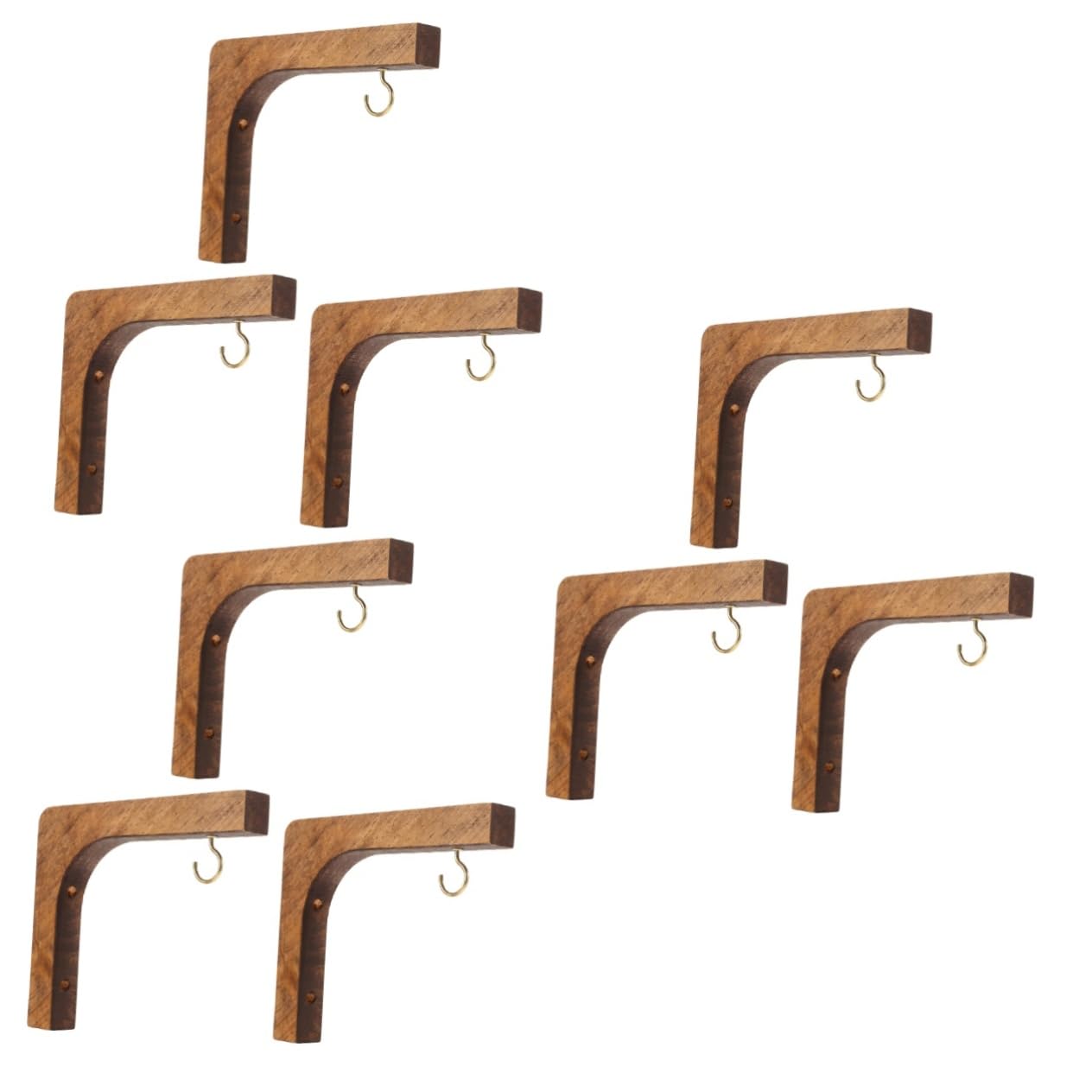 BESPORTBLE 3 Ensembles Crochet Pour Plantes Suspendues Cintre De Panier De Fleurs Crochets Suspendus Pour Pots De Fleurs Crochet Pour Pot De Bois Light Brown 3 Pièces * 3