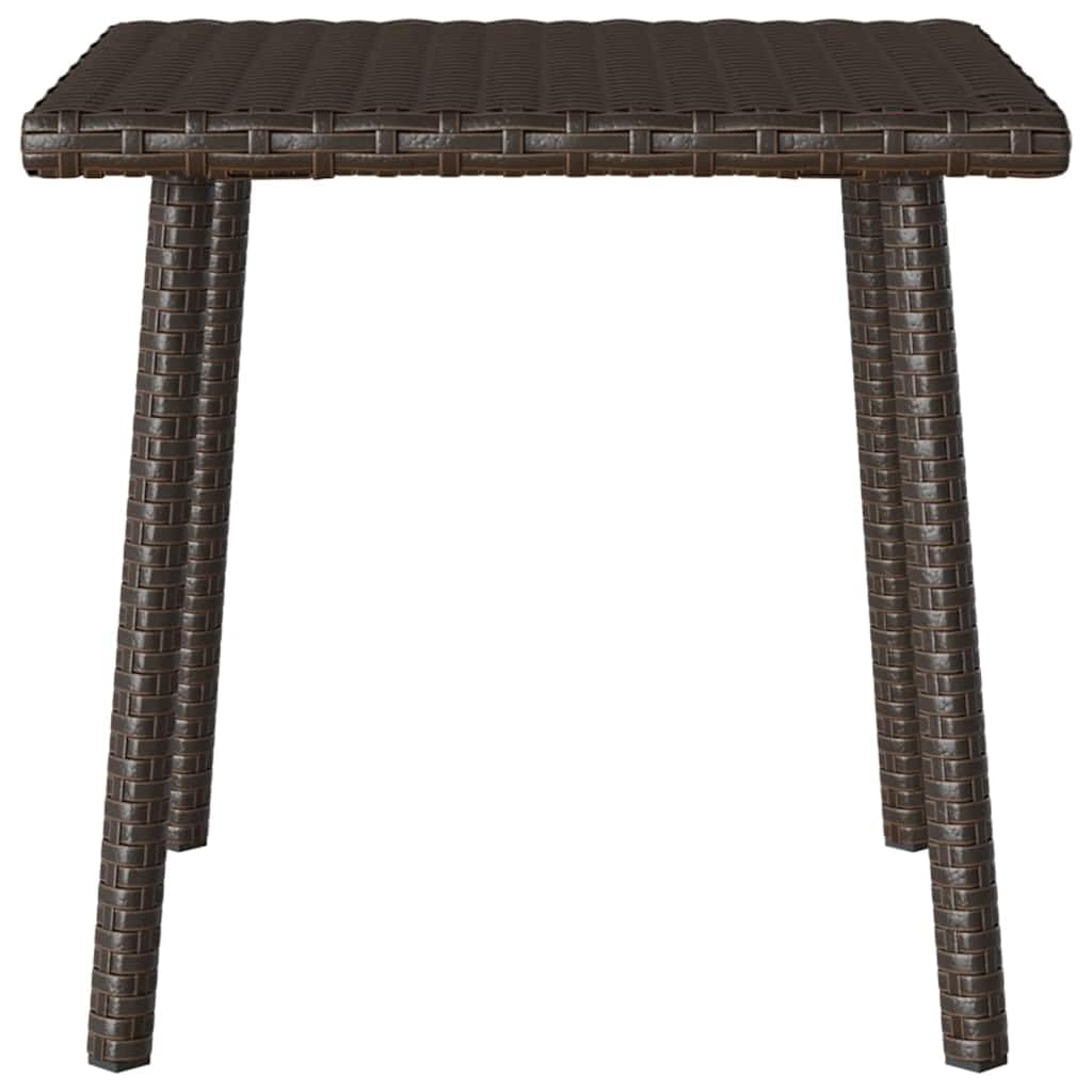 Stoły ogrodowe na zewnątrz - stolik kawowy ogrodowy prostokątny brązowy 40x40x37 cm Poly rattan