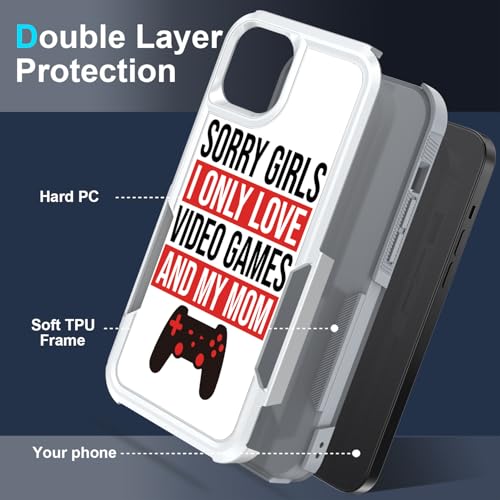 Candykisscase Case for iPhone 14, Unique Gamer Pattern Shock-Absorption Hard PC and Inner Silicone Hybrid Dual Layer Armor Defender Case for Apple iPhone 14 (Video Game Words) - image 3