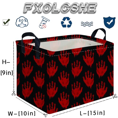Image of Halloween Ghost thriller basket,Empty Halloween basket,Horror and thriller decor,Trick or Treat Box for Boys and Girls,Horror decor(Handprint)