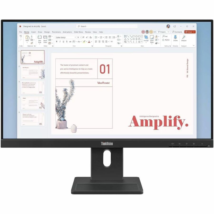 Image of Lenovo ThinkVision E24-40 24 inch Class Full HD LED Monitor - 16:9 - Raven Black